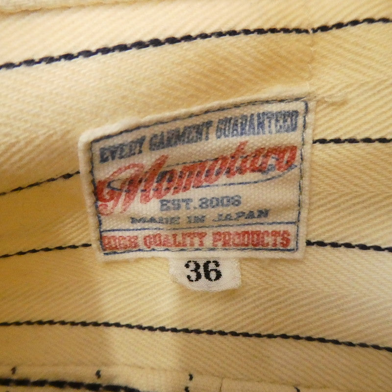 【中古】桃太郎ジーンズ | モモタロウジーンズ WHITE WABASH SHIRTS 長袖シャツ W806071 アイボリー サイズ:36