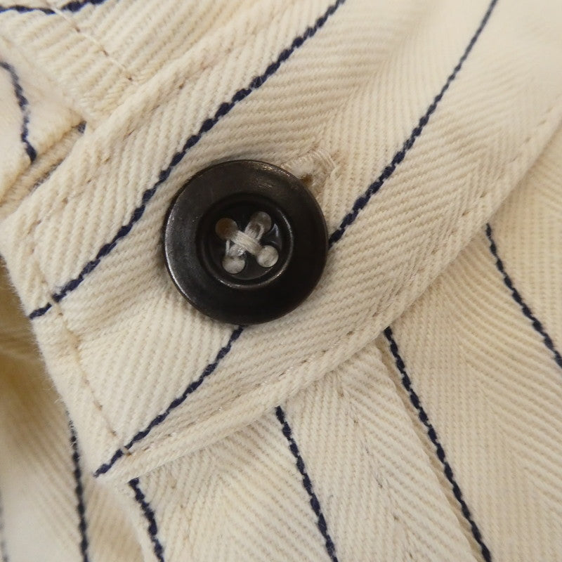 【中古】桃太郎ジーンズ | モモタロウジーンズ WHITE WABASH SHIRTS 長袖シャツ W806071 アイボリー サイズ:36
