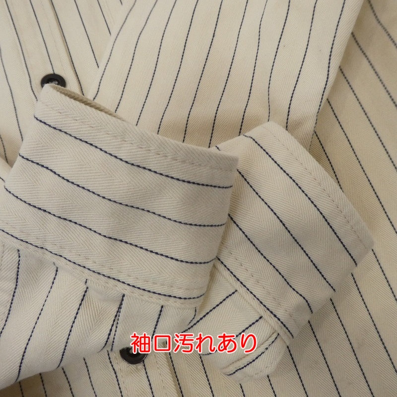【中古】桃太郎ジーンズ | モモタロウジーンズ WHITE WABASH SHIRTS 長袖シャツ W806071 アイボリー サイズ:36