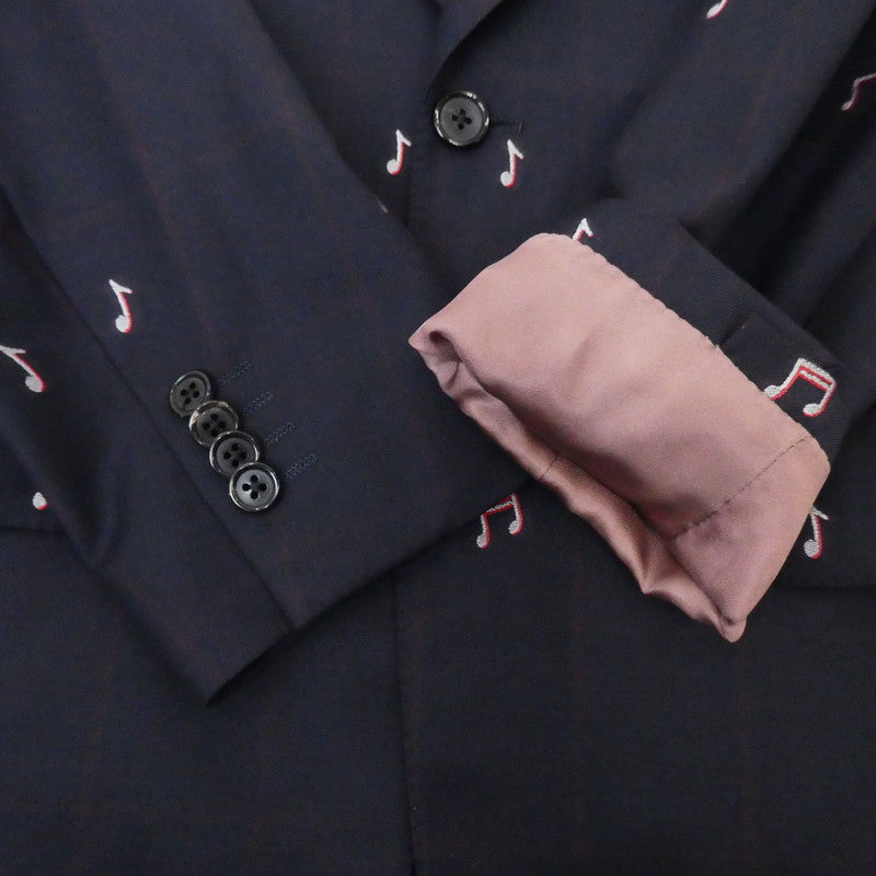 【中古】Paul Smith | ポール・スミス Musical Note Pattern Jacket テーラードジャケット 193700 ネイビー サイズ:S