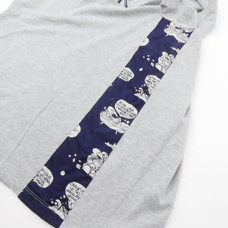 【中古】MONCLER | モンクレール 半袖Tシャツ D10918026250 並行品 サイド切り替え ラバーロゴ グレー サイズ:M