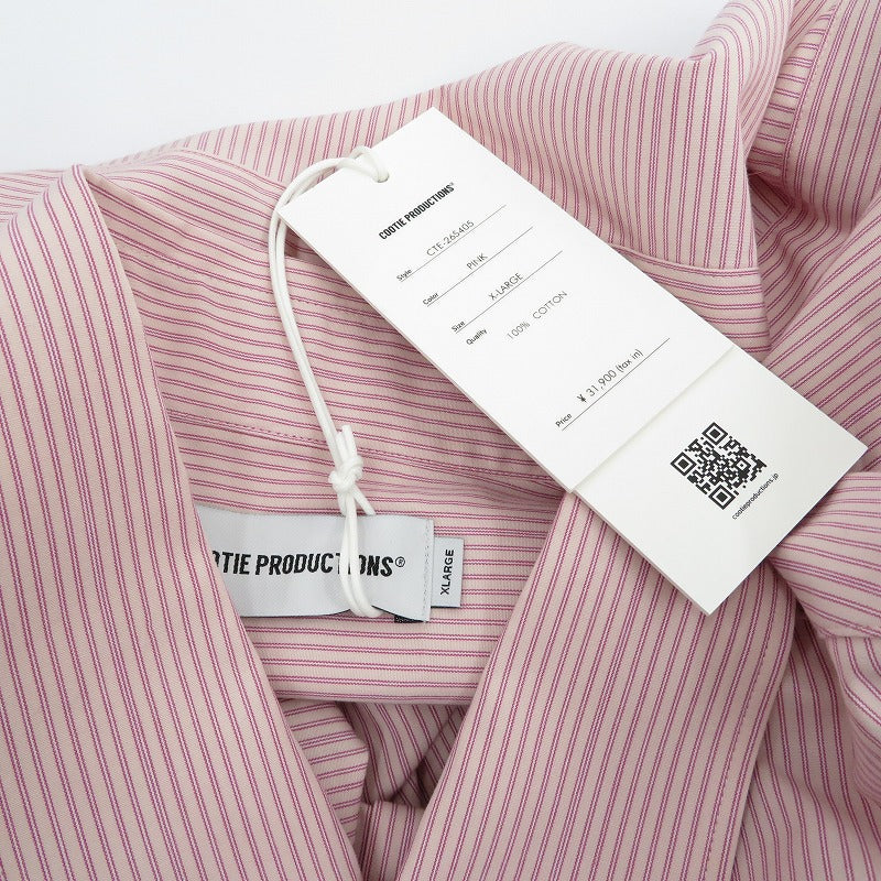 COOTIE | クーティー Stripe Broad L/S Shirt 長袖シャツ CTE-26S405 ピンク サイズ:XL【瀬戸大橋店】