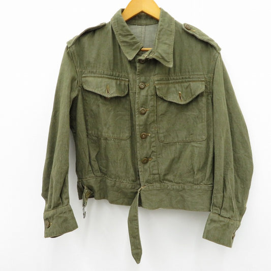 MILITARY衣料 | ミリタリーイリョウ イギリス軍 OVERALLS DENIM BLOUSES ミリタリージャケット カーキグリーン【瀬戸大橋店】