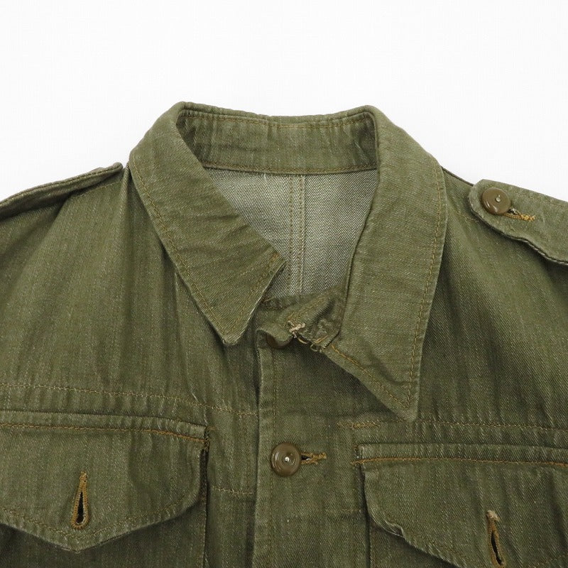 MILITARY衣料 | ミリタリーイリョウ イギリス軍 OVERALLS DENIM BLOUSES ミリタリージャケット カーキグリーン【瀬戸大橋店】