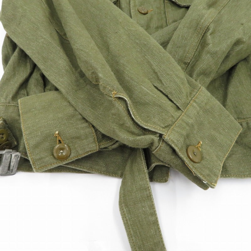 MILITARY衣料 | ミリタリーイリョウ イギリス軍 OVERALLS DENIM BLOUSES ミリタリージャケット カーキグリーン【瀬戸大橋店】