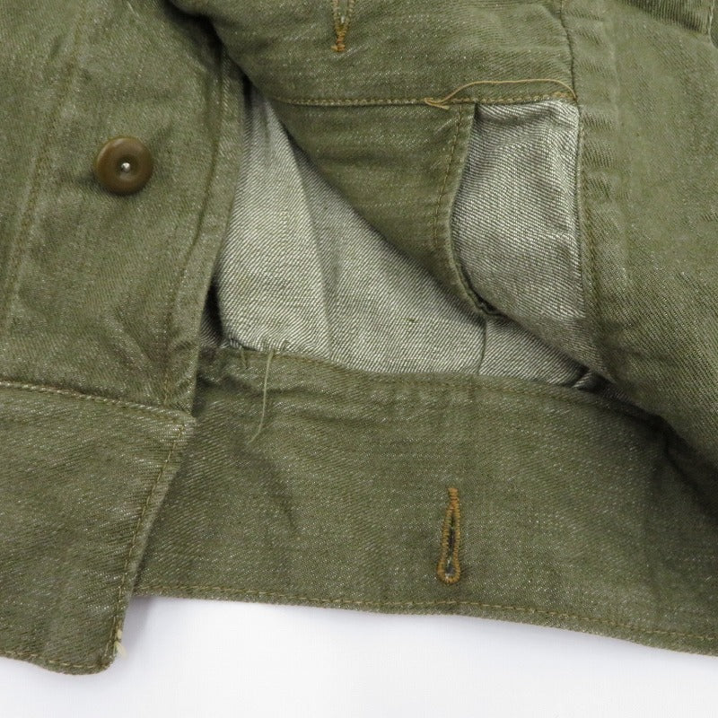 MILITARY衣料 | ミリタリーイリョウ イギリス軍 OVERALLS DENIM BLOUSES ミリタリージャケット カーキグリーン【瀬戸大橋店】