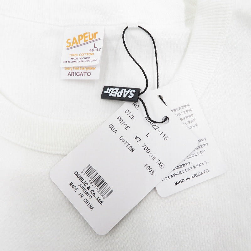 SAPEur | サプール MASATOSHI HAMADA S/S Tee 半袖Ｔシャツ A0022-115 ホワイト サイズ：L【瀬戸大橋店】