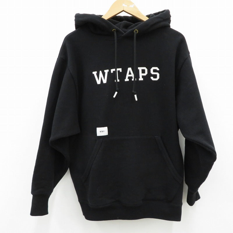 W)TAPS | ダブルタップス Academy / Hoody / Cotton. College パーカー 241ATDT-CSM04 ブラック サイズ：1【瀬戸大橋店】