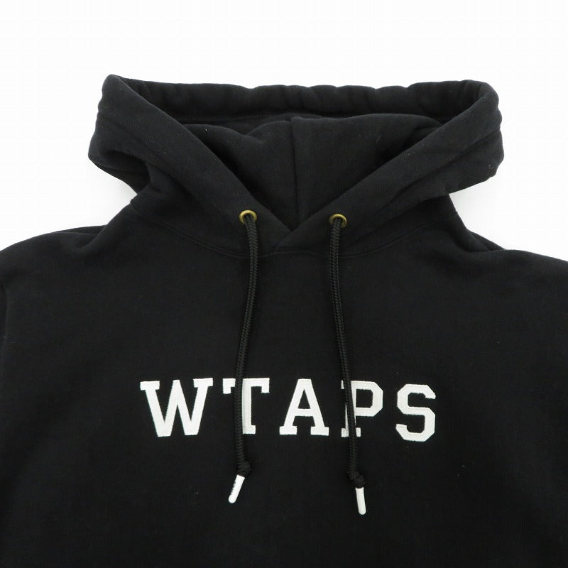 W)TAPS | ダブルタップス Academy / Hoody / Cotton. College パーカー 241ATDT-CSM04 ブラック サイズ：1【瀬戸大橋店】