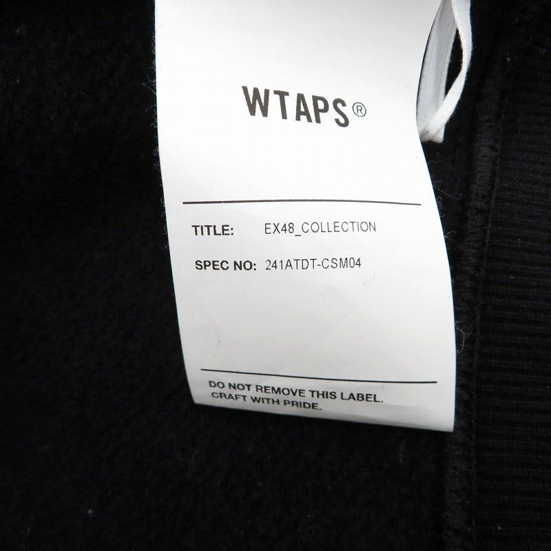 W)TAPS | ダブルタップス Academy / Hoody / Cotton. College パーカー 241ATDT-CSM04 ブラック サイズ：1【瀬戸大橋店】