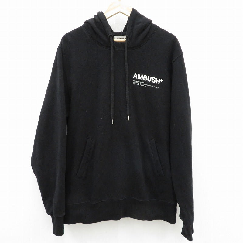 AMBUSH | アンブッシュ ワークショップフーディー AMBUSH パーカー ブラック サイズ：L【瀬戸大橋店】