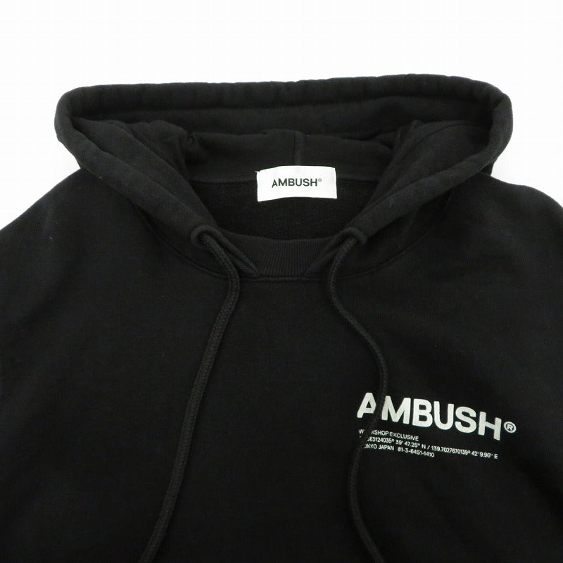 AMBUSH | アンブッシュ ワークショップフーディー AMBUSH パーカー ブラック サイズ：L【瀬戸大橋店】