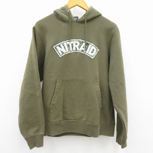 nitraid | ナイトレイド リアルウィード柄ア-チロゴ パーカー カーキ サイズ：M【瀬戸大橋店】