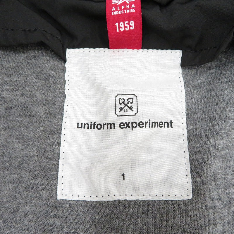 uniform experiment | ユニフォームエクスペリメント ASGER JORN ALPHA MA-1 ミリタリージャケット UE-210000 ブラック サイズ：1【瀬戸大橋店】