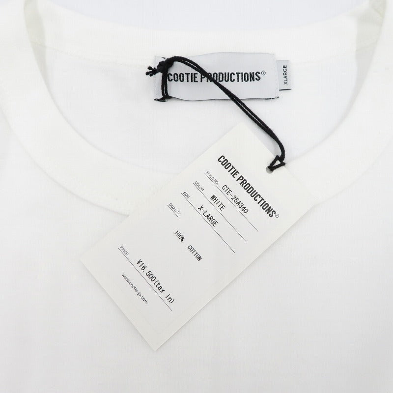 COOTIE | クーティー Oversized Print L/S Tee 長袖Ｔシャツ CTE-25A340 ホワイト サイズ：XL【瀬戸大橋店】