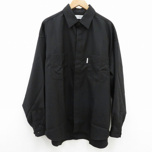 COOTIE | クーティー TECHWOOL Fly Front L/S Shirt 長袖シャツ CTE-25A405 ブラック サイズ：M【瀬戸大橋店】