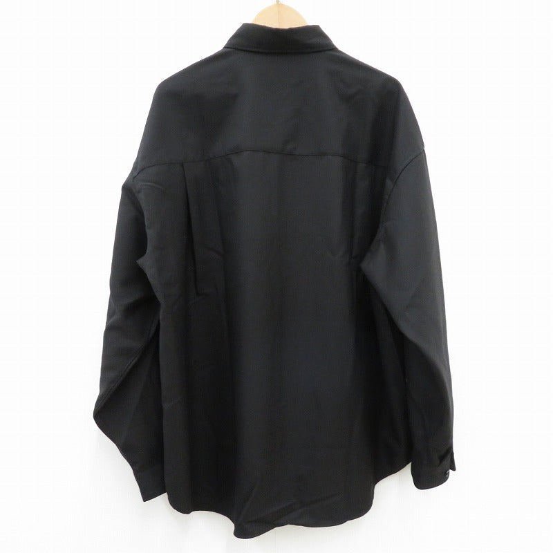 COOTIE | クーティー TECHWOOL Fly Front L/S Shirt 長袖シャツ CTE-25A405 ブラック サイズ：M【瀬戸大橋店】