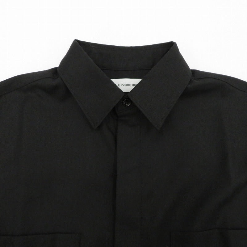 COOTIE | クーティー TECHWOOL Fly Front L/S Shirt 長袖シャツ CTE-25A405 ブラック サイズ：M【瀬戸大橋店】