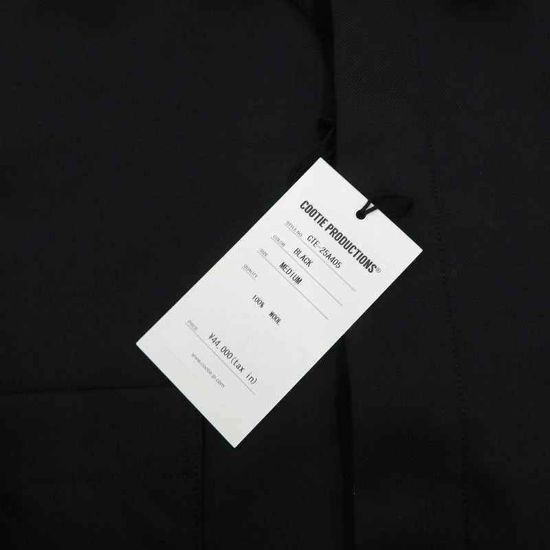 COOTIE | クーティー TECHWOOL Fly Front L/S Shirt 長袖シャツ CTE-25A405 ブラック サイズ：M【瀬戸大橋店】