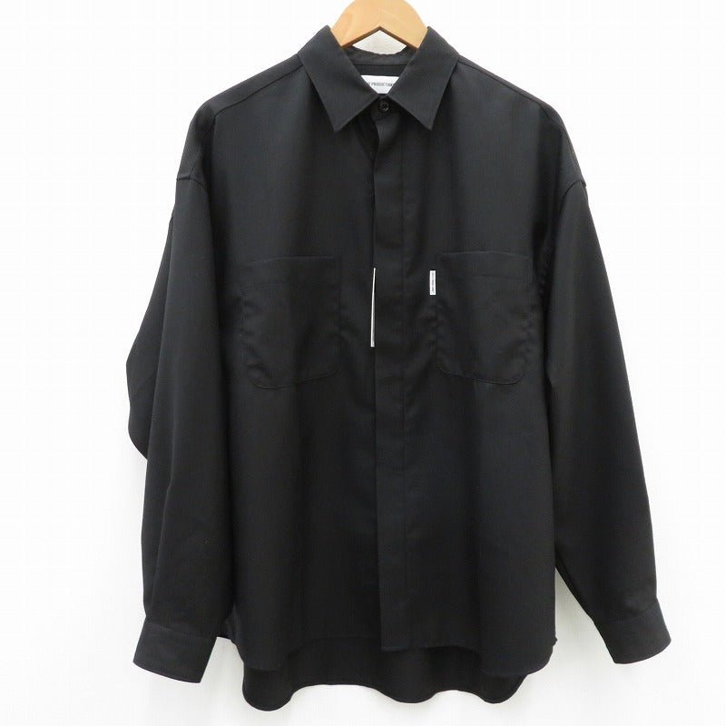 COOTIE | クーティー TECHWOOL Fly Front L/S Shirt 長袖シャツ CTE-25A405 ブラック サイズ：S【瀬戸大橋店】