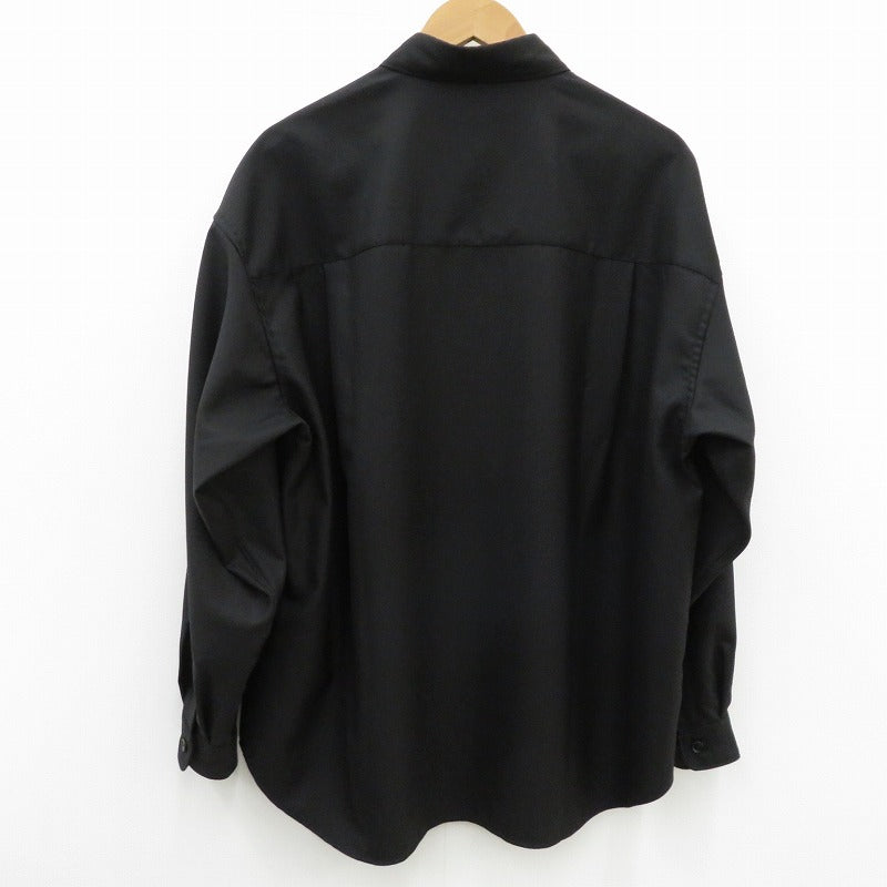 COOTIE | クーティー TECHWOOL Fly Front L/S Shirt 長袖シャツ CTE-25A405 ブラック サイズ：S【瀬戸大橋店】