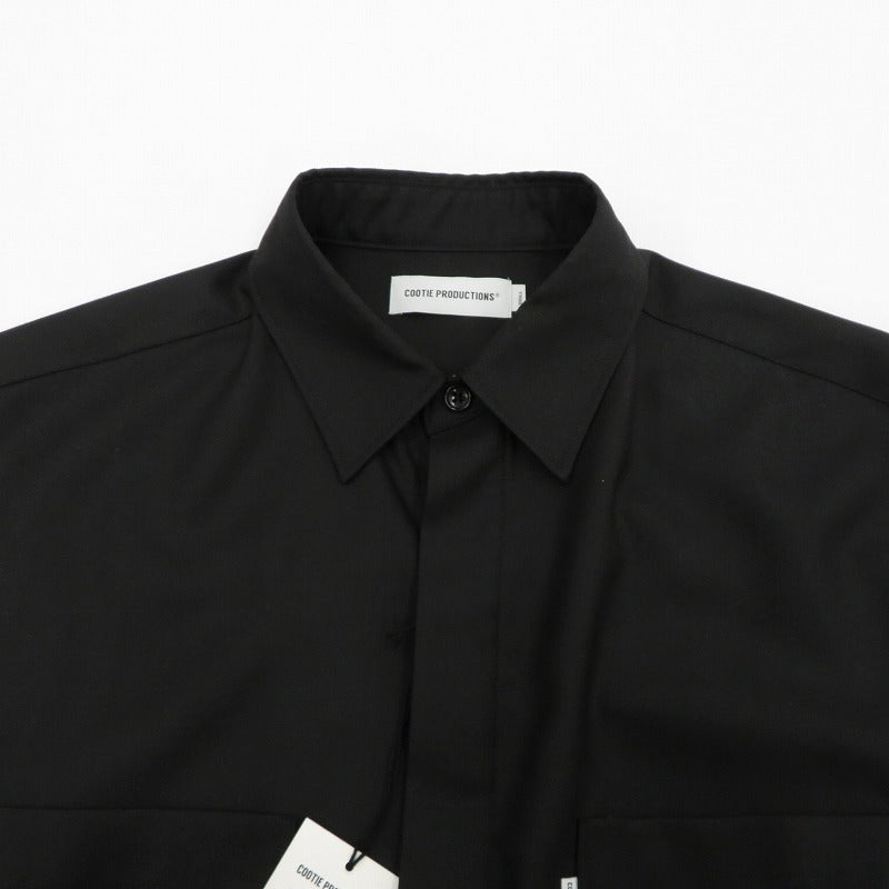 COOTIE | クーティー TECHWOOL Fly Front L/S Shirt 長袖シャツ CTE-25A405 ブラック サイズ：S【瀬戸大橋店】