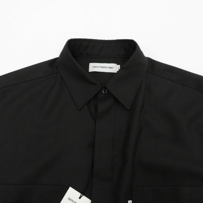 COOTIE | クーティー TECHWOOL Fly Front L/S Shirt 長袖シャツ CTE-25A405 ブラック サイズ：S【瀬戸大橋店】