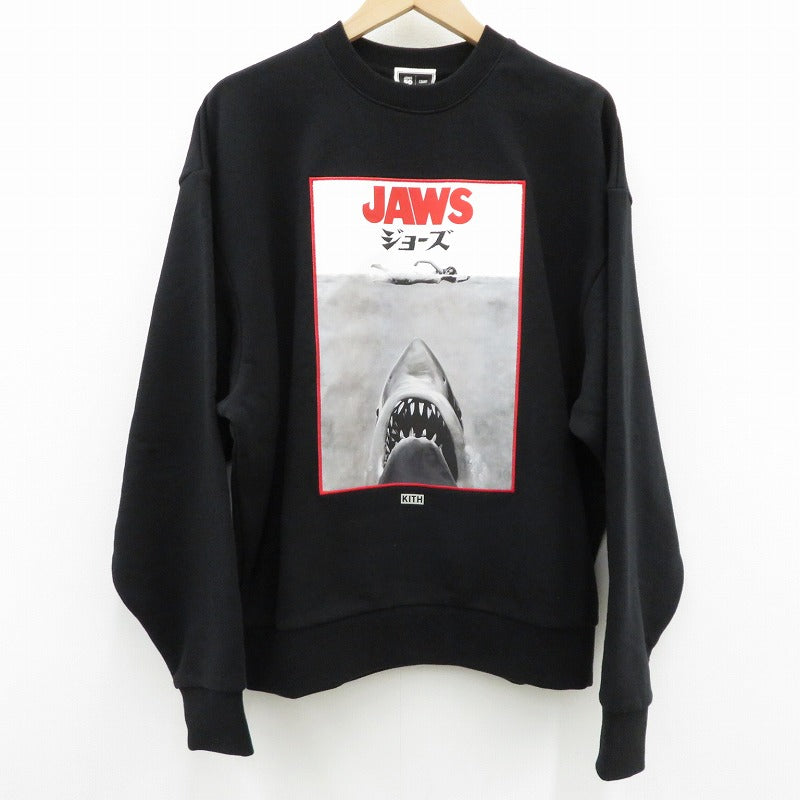 KITH | キース ×JAWS Japanese Poster Nelson Crew スウェット 25-072-060-0023-3-0 ブラック サイズ：S【瀬戸大橋店】