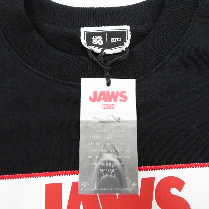 KITH | キース ×JAWS Japanese Poster Nelson Crew スウェット 25-072-060-0023-3-0 ブラック サイズ：S【瀬戸大橋店】