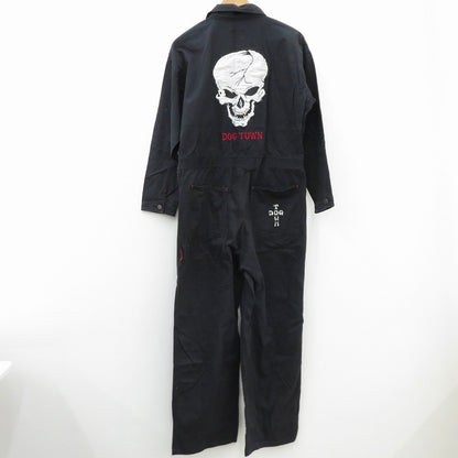 DOGTOWN | ドッグタウン スカル刺繍 ツナギ C-PY-4521 ブラック サイズ：M【瀬戸大橋店】