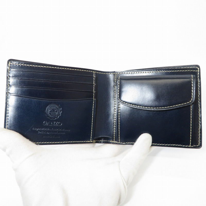GANZO | ガンゾ BRIDLE CASUAL 二つ折り財布 58178 ネイビー【瀬戸大橋店】