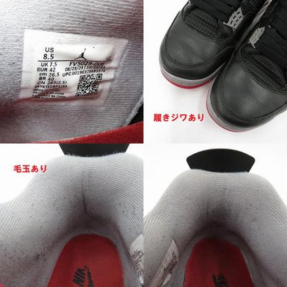 NIKE | ナイキ Air Jordan 4 Retro 'Bred Reimagined' スニーカー FV5029-006 エアジョーダン ブラック 26.5cm【瀬戸大橋店】
