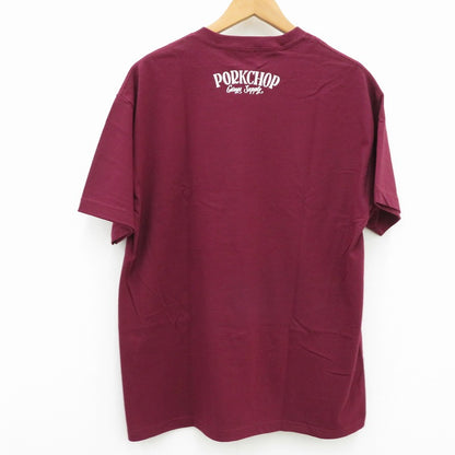 PORK CHOP | ポークチョップ GARAGE SUPPLY PORK FRONT TEE 半袖Ｔシャツ P0451 ボルドー/バーガンディー サイズ：L【瀬戸大橋店】