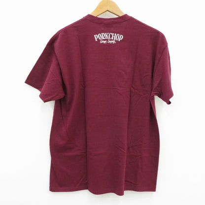 PORK CHOP | ポークチョップ GARAGE SUPPLY PORK FRONT TEE 半袖Ｔシャツ P0451 ボルドー/バーガンディー サイズ：L【瀬戸大橋店】