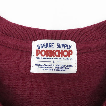 PORK CHOP | ポークチョップ GARAGE SUPPLY PORK FRONT TEE 半袖Ｔシャツ P0451 ボルドー/バーガンディー サイズ：L【瀬戸大橋店】