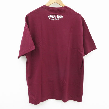 PORK CHOP | ポークチョップ GARAGE SUPPLY PORK FRONT TEE 半袖Ｔシャツ P0451 ボルドー/バーガンディー サイズ：XL【瀬戸大橋店】