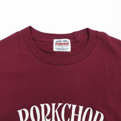 PORK CHOP | ポークチョップ GARAGE SUPPLY PORK FRONT TEE 半袖Ｔシャツ P0451 ボルドー/バーガンディー サイズ：XL【瀬戸大橋店】