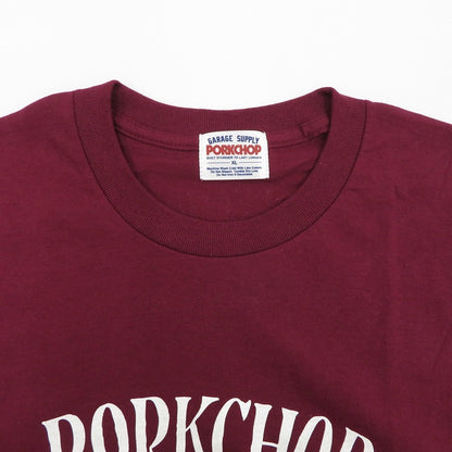 PORK CHOP | ポークチョップ GARAGE SUPPLY PORK FRONT TEE 半袖Ｔシャツ P0451 ボルドー/バーガンディー サイズ：XL【瀬戸大橋店】