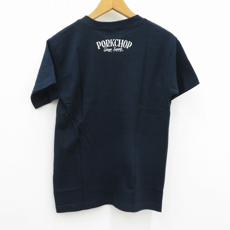 PORK CHOP | ポークチョップ GARAGE SUPPLY PORK FRONT TEE 半袖Ｔシャツ P0451 ネイビー サイズ：S【瀬戸大橋店】