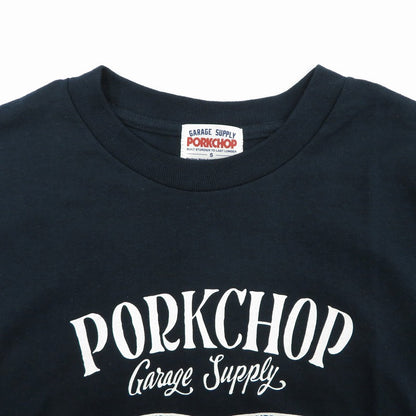 PORK CHOP | ポークチョップ GARAGE SUPPLY PORK FRONT TEE 半袖Ｔシャツ P0451 ネイビー サイズ：S【瀬戸大橋店】