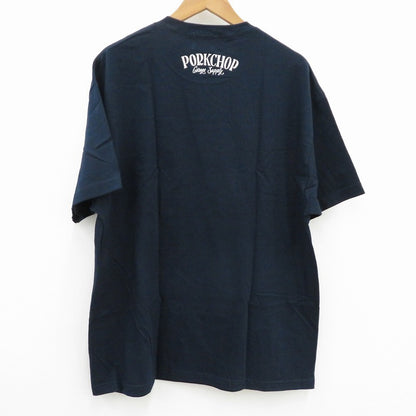 PORK CHOP | ポークチョップ GARAGE SUPPLY PORK FRONT TEE 半袖Ｔシャツ P0451 ネイビー サイズ：XL【瀬戸大橋店】