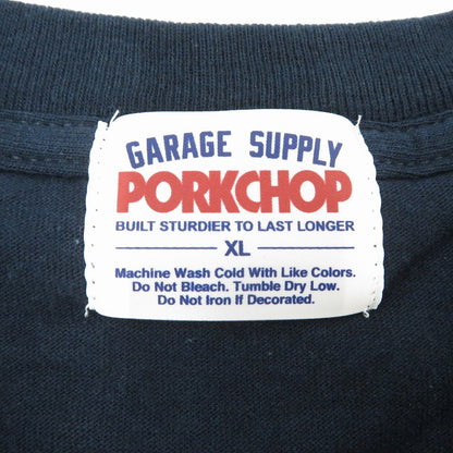 PORK CHOP | ポークチョップ GARAGE SUPPLY PORK FRONT TEE 半袖Ｔシャツ P0451 ネイビー サイズ：XL【瀬戸大橋店】