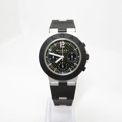 BVLGARI | ブルガリ アルミニウム クロノ カーボン 38mm 腕時計 AC38TA ブラック【瀬戸大橋店】