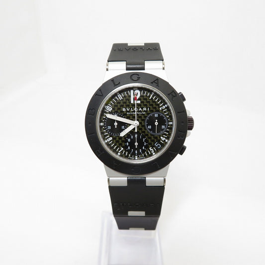 BVLGARI | ブルガリ アルミニウム クロノ カーボン 38mm 腕時計 AC38TA ブラック【瀬戸大橋店】
