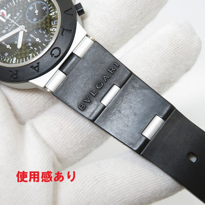BVLGARI | ブルガリ アルミニウム クロノ カーボン 38mm 腕時計 AC38TA ブラック【瀬戸大橋店】