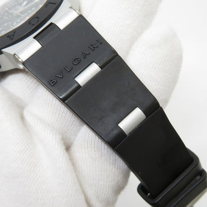 BVLGARI | ブルガリ アルミニウム クロノ カーボン 38mm 腕時計 AC38TA ブラック【瀬戸大橋店】