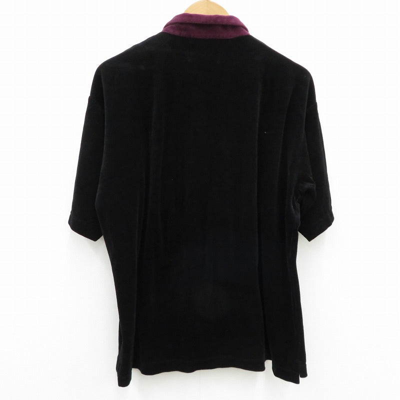 SON OF THE CHEESE | サノバチーズ VELOUR STRIPE SHIRT 半袖シャツ SC2310-CT05 ブラック サイズ：L【瀬戸大橋店】