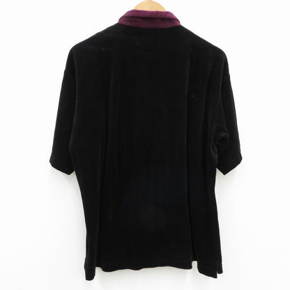 SON OF THE CHEESE | サノバチーズ VELOUR STRIPE SHIRT 半袖シャツ SC2310-CT05 ブラック サイズ：L【瀬戸大橋店】