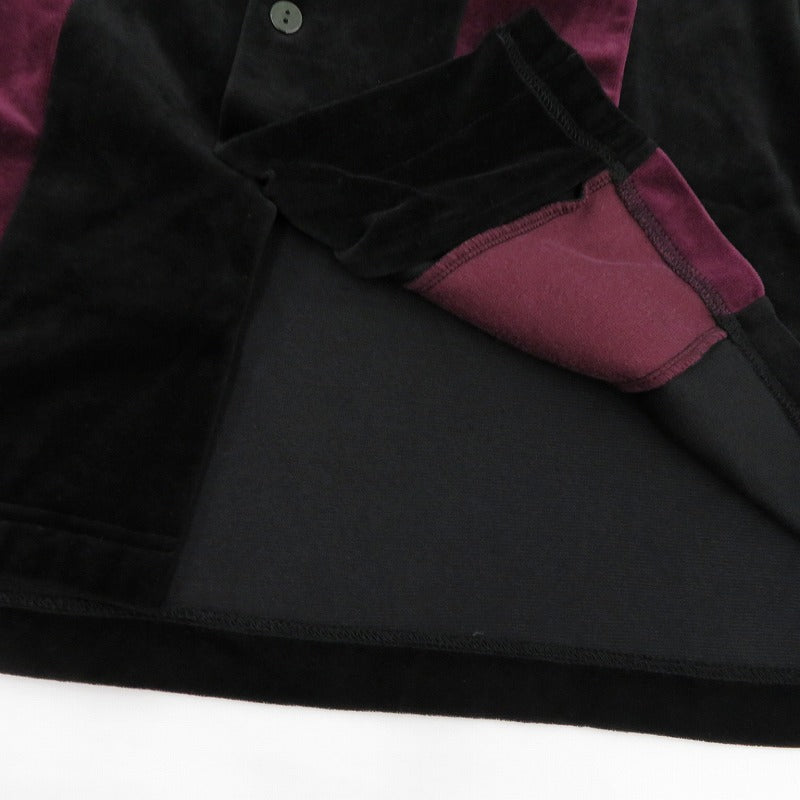 SON OF THE CHEESE | サノバチーズ VELOUR STRIPE SHIRT 半袖シャツ SC2310-CT05 ブラック サイズ：L【瀬戸大橋店】