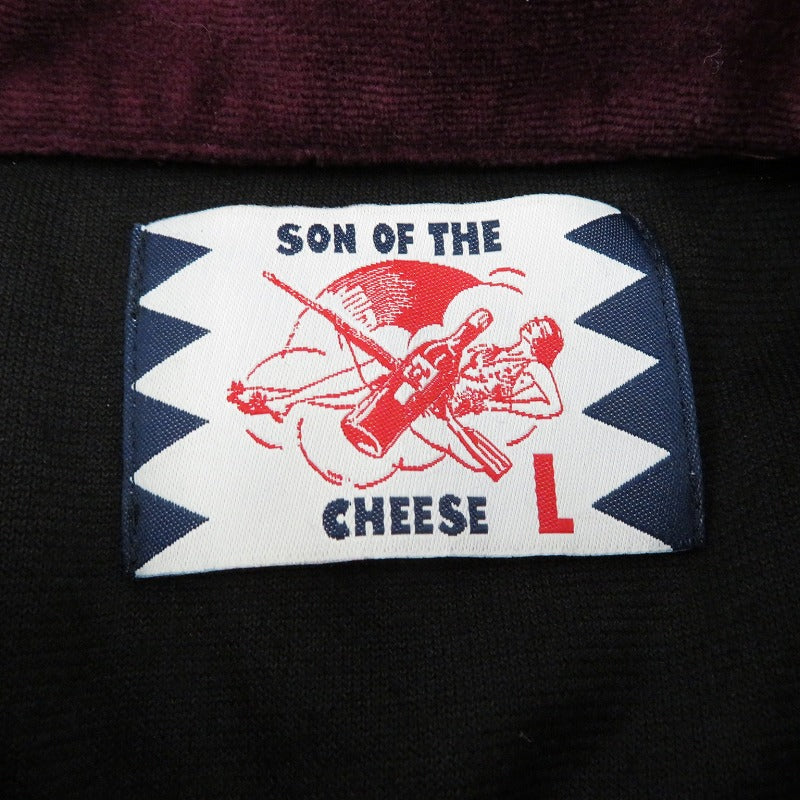 SON OF THE CHEESE | サノバチーズ VELOUR STRIPE SHIRT 半袖シャツ SC2310-CT05 ブラック サイズ：L【瀬戸大橋店】
